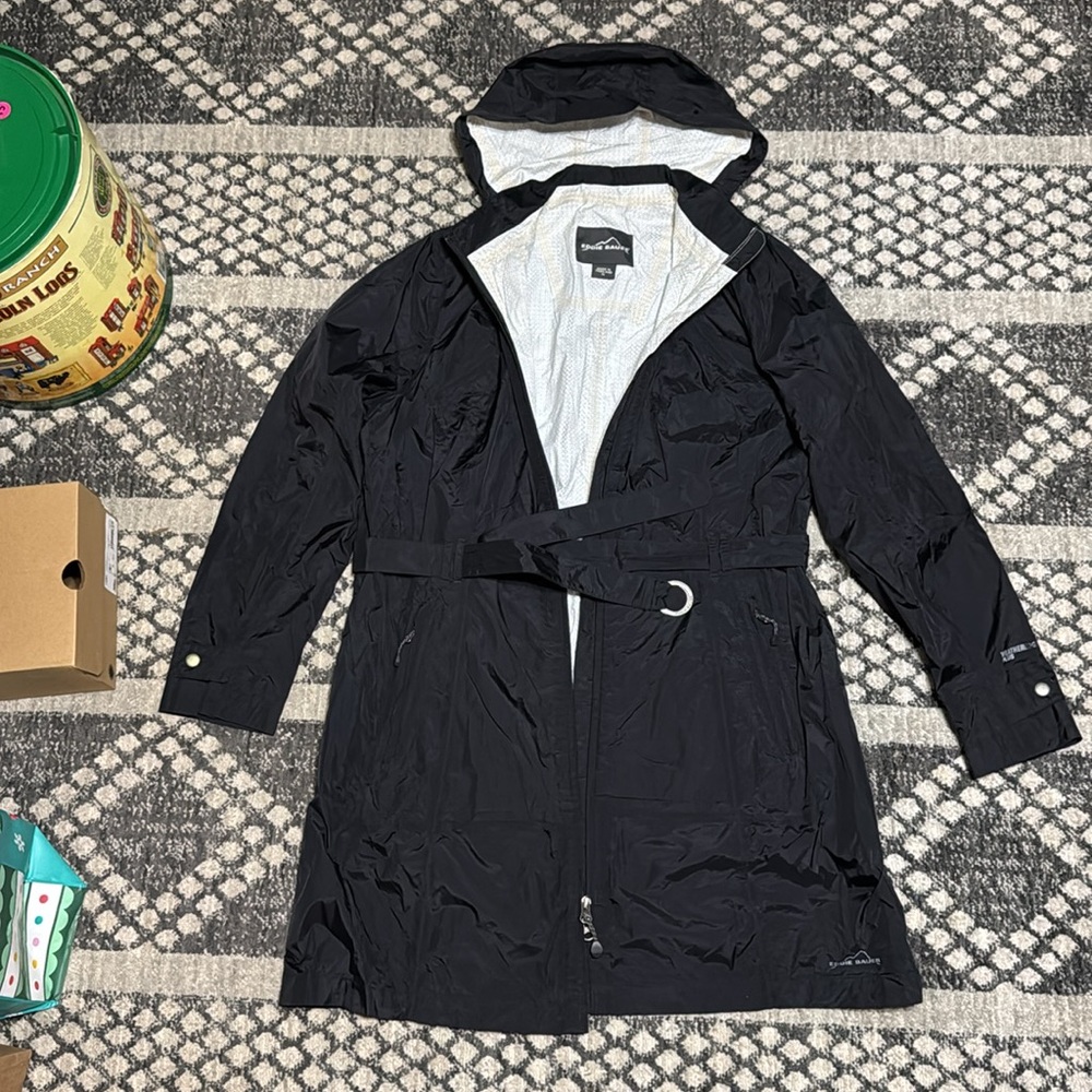 Eddie Bauer, Black Trench Coat, XL